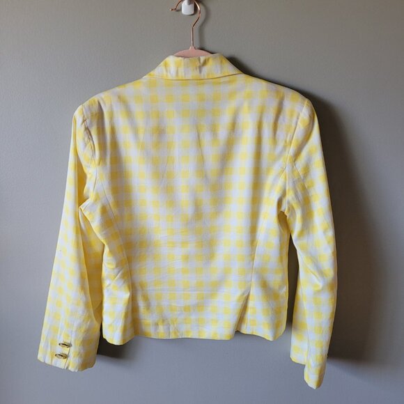 Marina Sitbon for Kamosho Paris Yellow Gingham Cropped Jacket 1980s Vintage - Picture 15 of 16